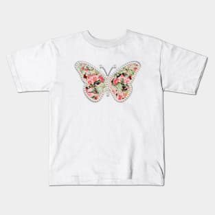 Butterfly and Flowers Kids T-Shirt